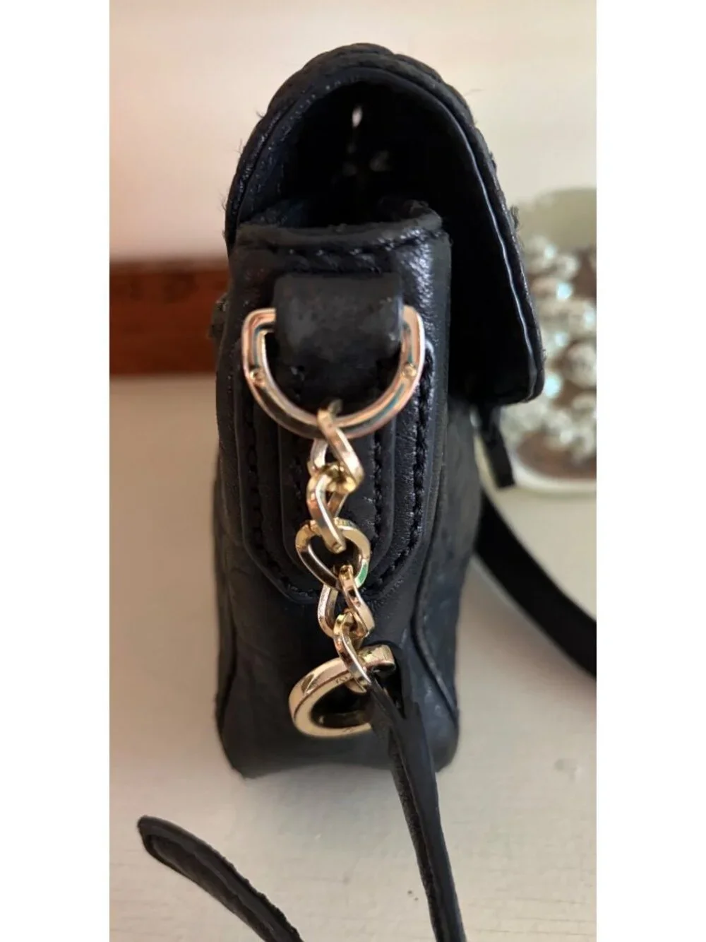 Tory Burch Parkan Crossbody Black Pebbled Handbag
